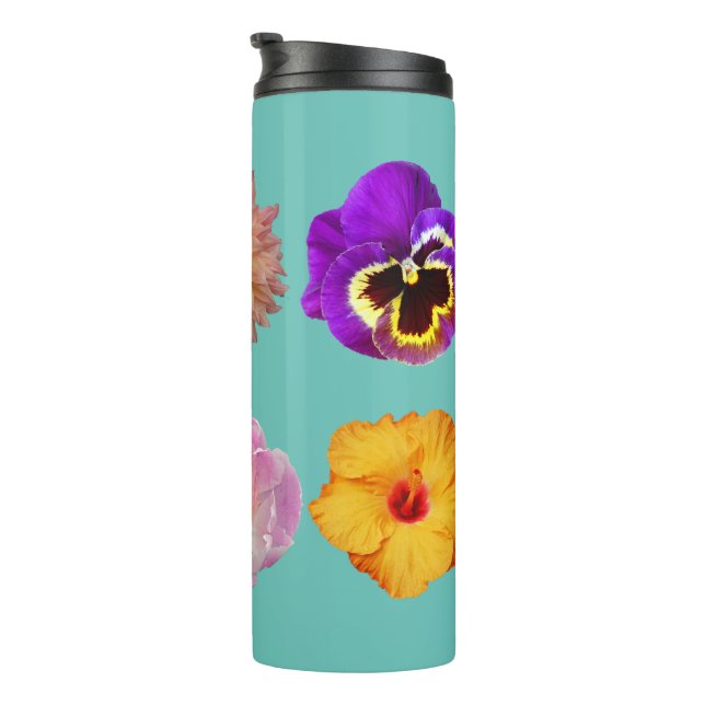 Colorful floral print thermal tumbler (Rotated Right)