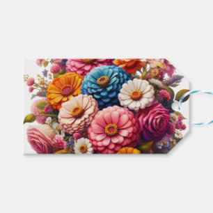 Colorful Floral/Spring Zinnia/Rose Gift Tags