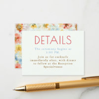 Colorful Floral Vintage Elegant Wedding Details