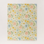 Colorful Floral vintage pattern with butterflies Jigsaw Puzzle<br><div class="desc">.</div>