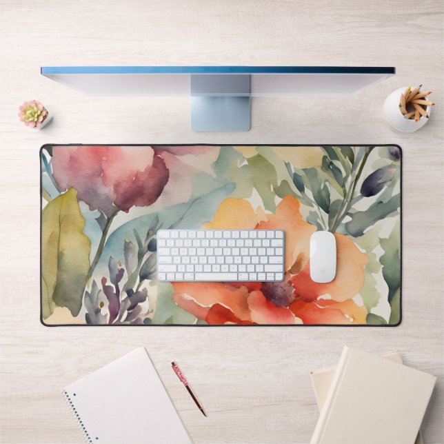 Colorful Floral Watercolor Desk Mat (Office 1)
