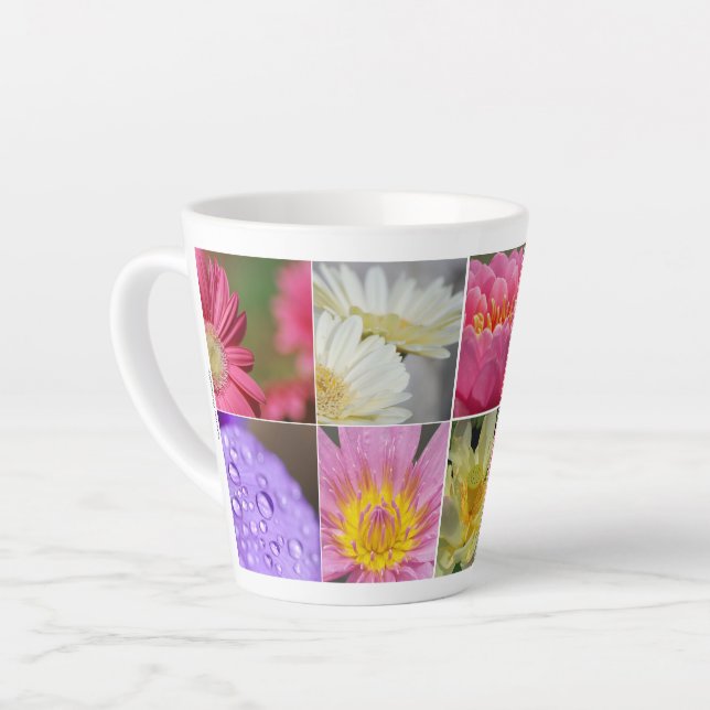 Colorful Flower Blooms Latte Mug (Left Angle)