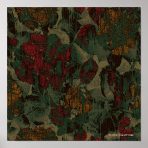 Colorful flower camouflage pattern poster