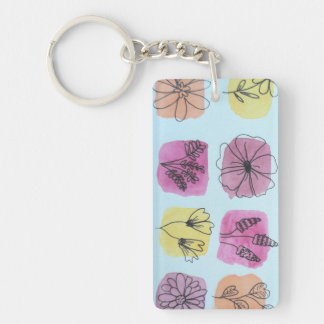 Colorful flower palettes  keychain