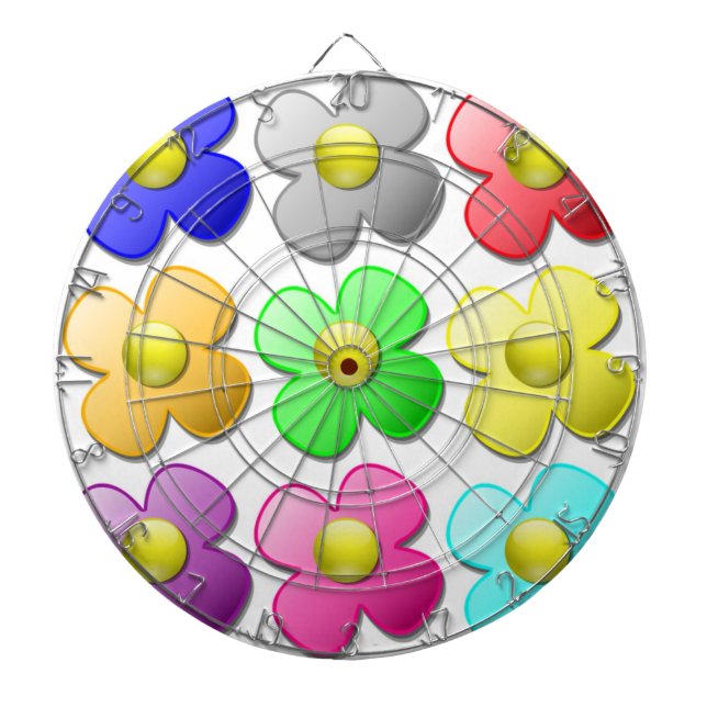 COLORFUL FLOWER PATTERN DARTBOARD (Front)