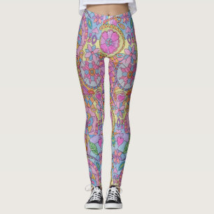 Colorful Flower Print Leggings