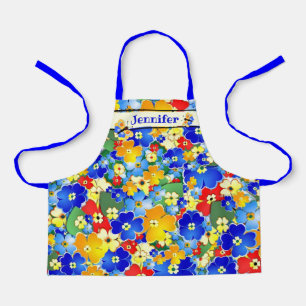 Colorful Flower Shower personalized custom text Apron