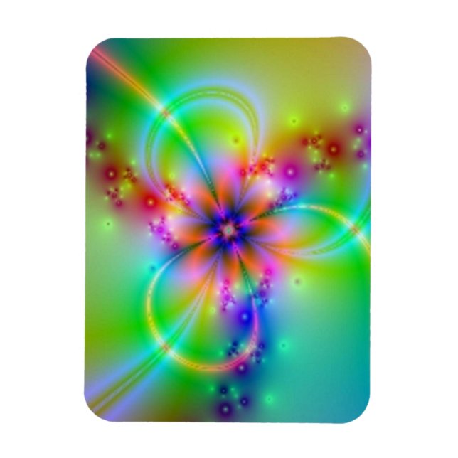 Colorful Flower With Ribbons Magnet (Vertical)