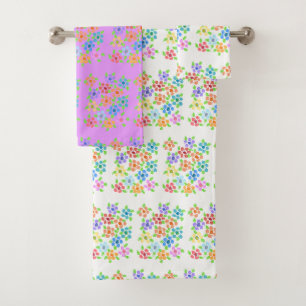 Colorful Flowered Towel Set