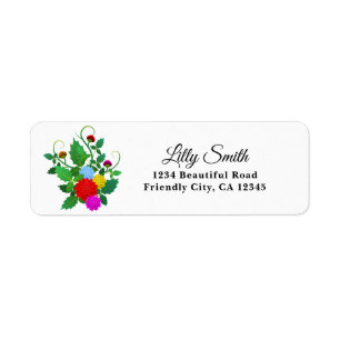 Colorful Flowers 02 Return Address Label