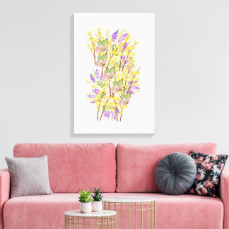 Colorful Flowers and Butterflies Canvas Print