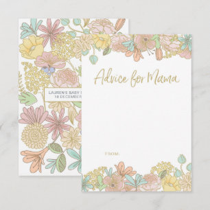 Colorful flowers Baby Shower Advice Cards