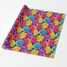 Colorful flowers, bright watercolor roses print