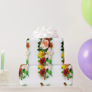 Colorful Flowers Elegant Modern Template Gift Wrapping Paper