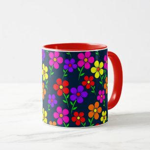 Colorful Flowers Floral Pattern Mug