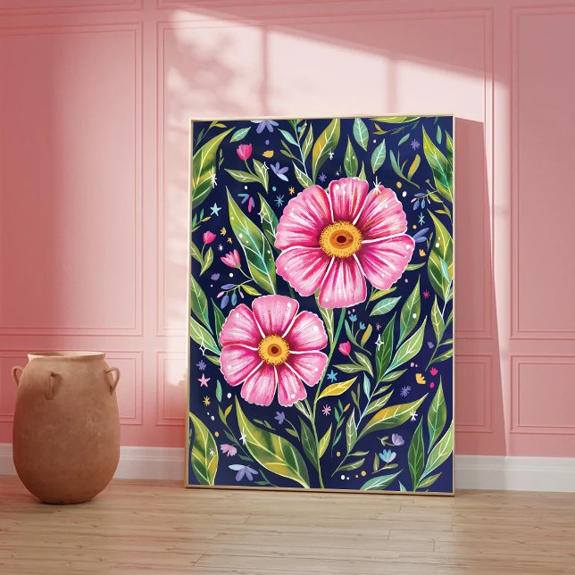 Colorful Flowers Garden Botanical Illustration Poster (Creator Uploaded)