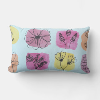 Colorful Flowers Lumbar Pillow