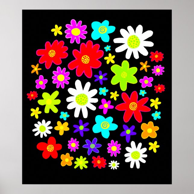 Colorful Flowers Poster (Front)