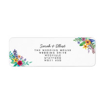 Colorful Flowers Return Address Label