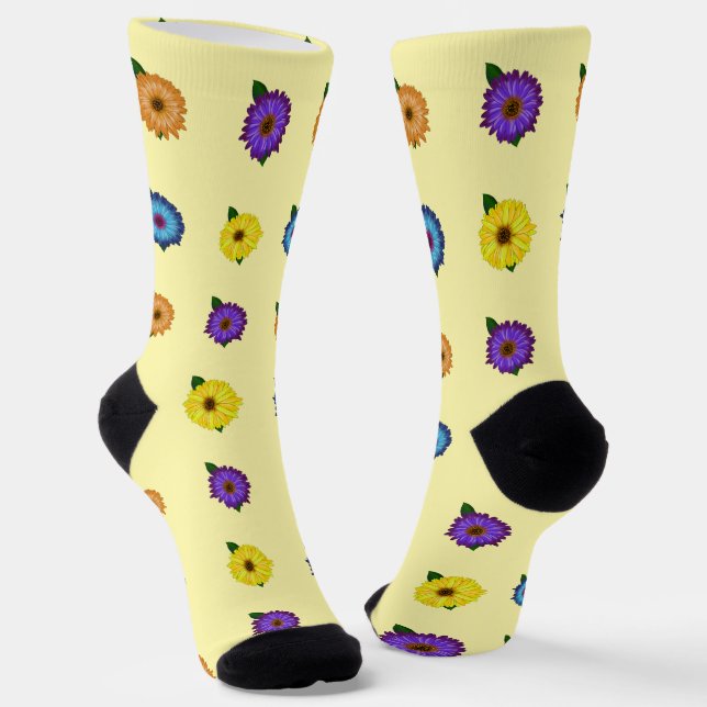Colorful Flowers  Socks (Angled)
