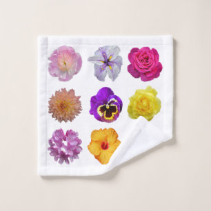 Colorful flowers wash cloth