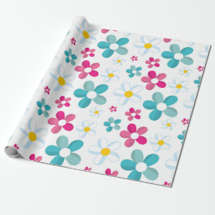 Colorful flowers wrapping paper