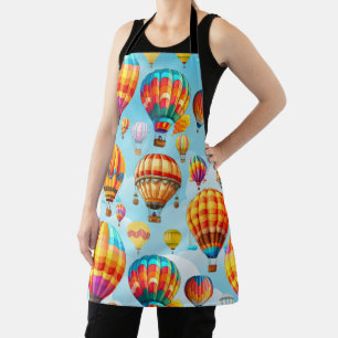 Colorful Flying Hot Air Balloon  Apron