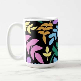 Colorful foliage in black background coffee mug