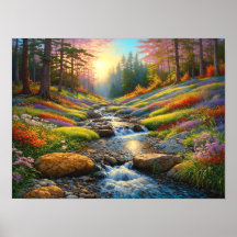 Colorful Forest Flowers Art