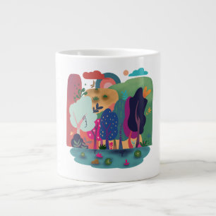 Colorful Forest Landscape Large Coffee Mug