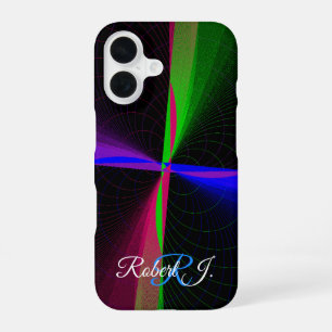 Colorful Four-Way Wave Geometric iPhone 16 Case