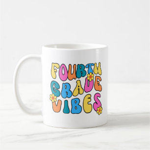 Colorful Fourth Grade Vibes– Back to school Retro Coffee Mug