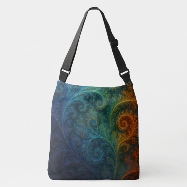 Colorful Fractal Crossbody Bag (Front)