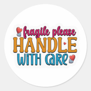 Colorful Fragile Handle With Care Stickers