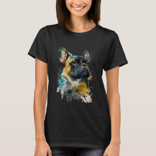 Colorful French Bulldog Dog  Dad Mom Boy Girl T-Shirt