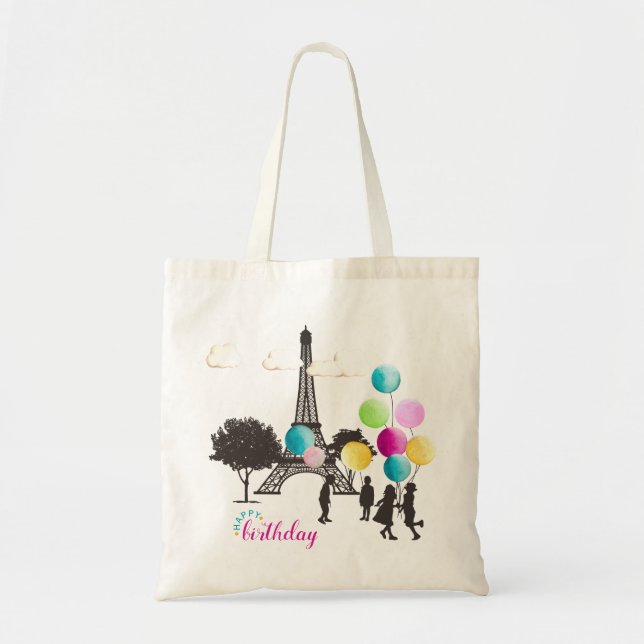 Colorful French Macarons Kids Playing Birthday Tote Bag (Front)