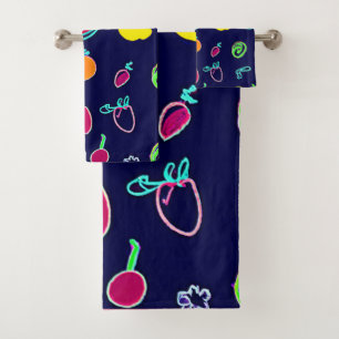 Colorful Fruit Fantasia Design Bath Towel Set