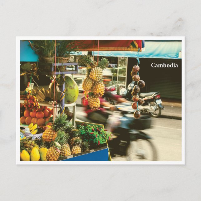 Colorful Fruit Stall in Siem Reap Travel Postcard (Front)