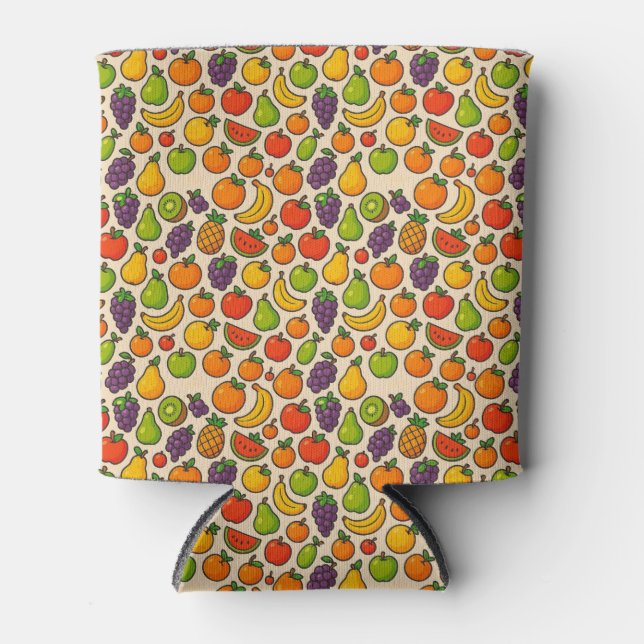 Colorful fruits patterned can cooler (Front)