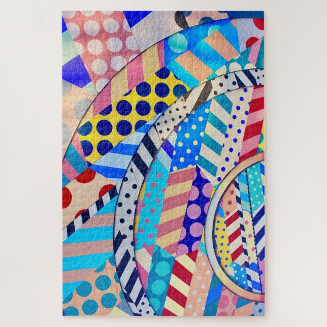 Colorful Fun Abstract Shapes Adult Jigsaw Puzzle (Vertical)