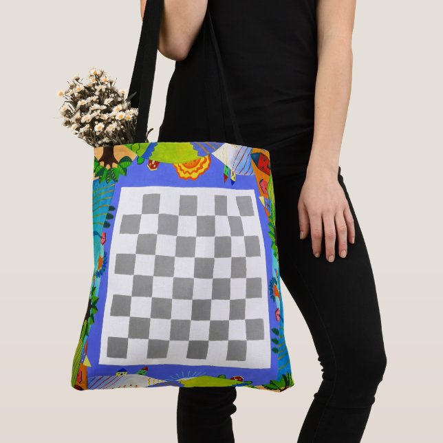 Colorful Fun and Playable Game Board Tote Bag (Close Up)