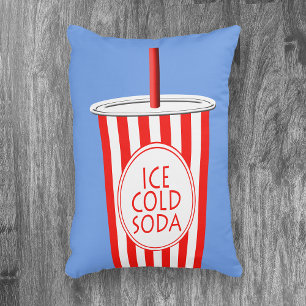 Colorful Fun Ice-Cold Soda To Go Beverage Accent Pillow