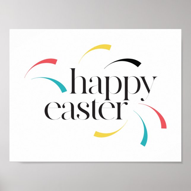 Colorful, fun, modern, simple design Happy Easter Poster (Front)