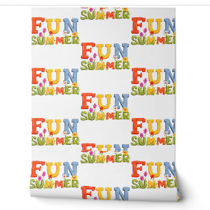 Colorful Fun Summer Text with Flowers Wallpaper
