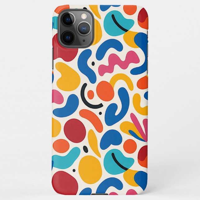 Colorful Funky Amorphous Shapes Art Pattern iPhone Case (Back)