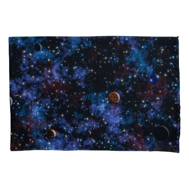 Colorful galaxies, stars and planets pillowcase (Front)