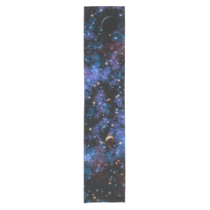 Colorful galaxies, stars and planets short table runner