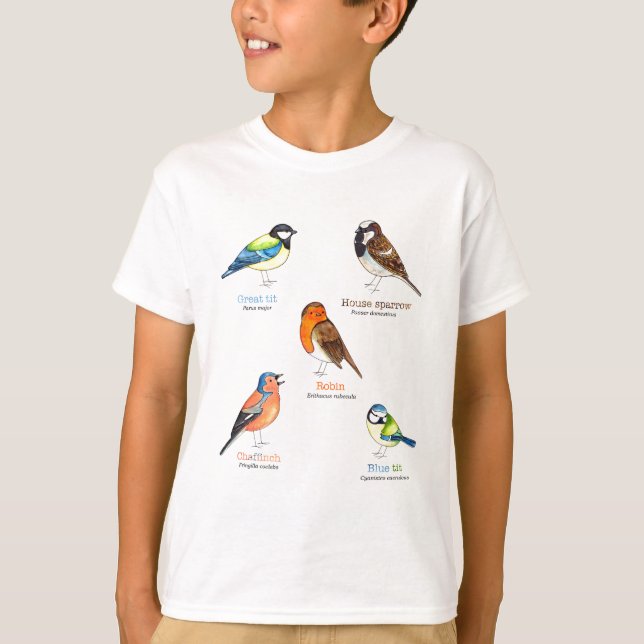 Colorful garden birds T-Shirt (Front)