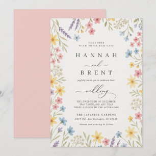 Colorful Garden Floral Wedding Invitation