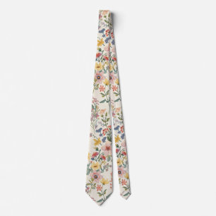 Colorful Garden Flowers Wildflower Spring Meadow Tie